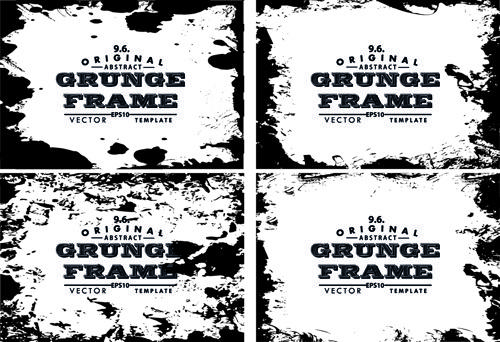 black grunge frame background graphics vector