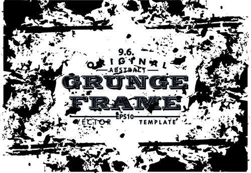 black grunge frame background graphics vector