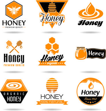 creative honey logos desing vector