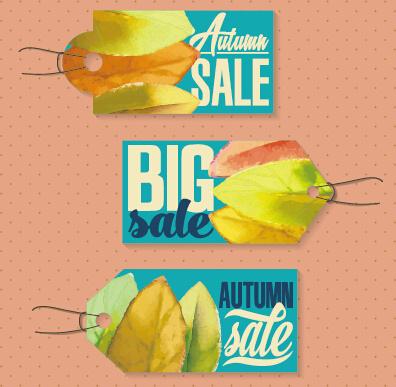 autumn sale tags design graphics vector