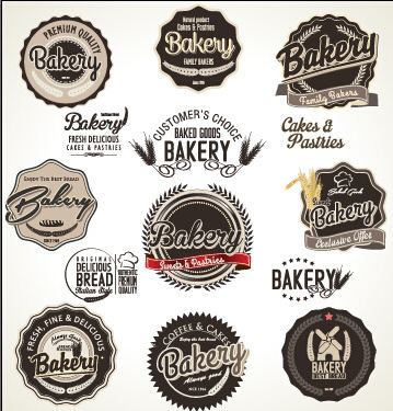 bakery label retro style vector