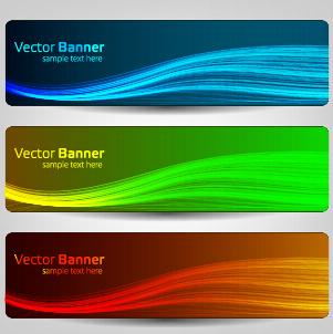 colorful optical line vector banner