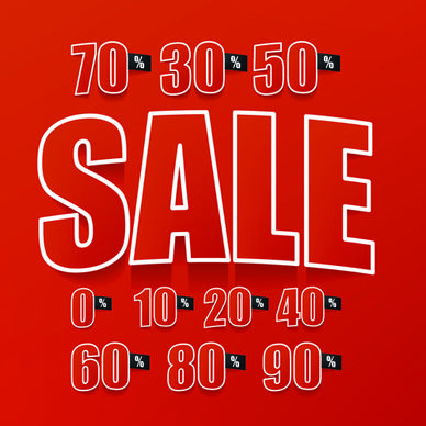 red style price sale background vector