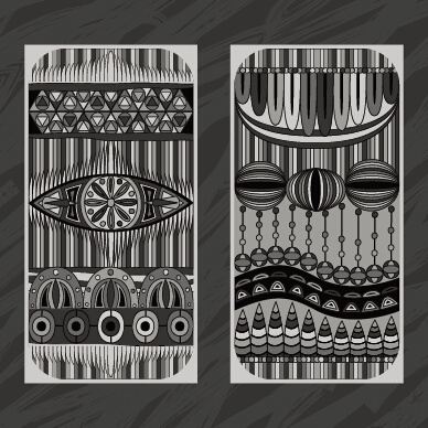 ethnic patterns style invitation cards vector