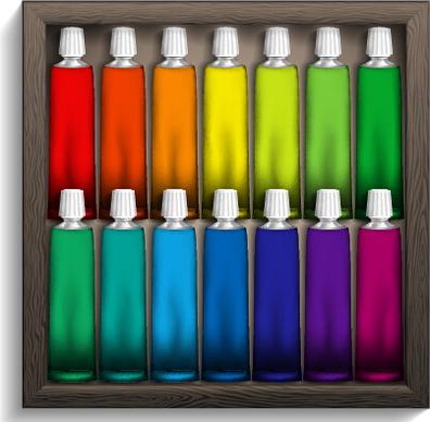 different dyestuff paints vector