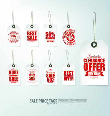 creative sale price tags vector set