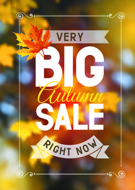 autumn sale blurred background vector