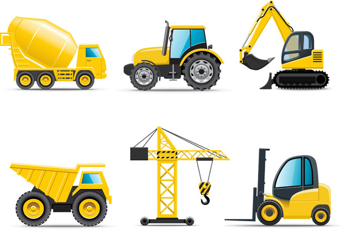 different cartoon truck vector graphics