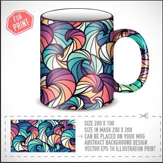 cup print abstract pattern vector