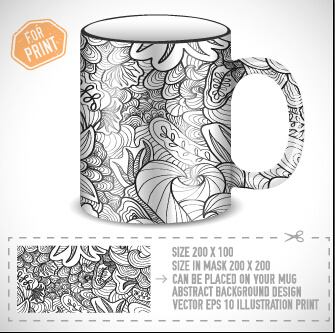 cup print abstract pattern vector