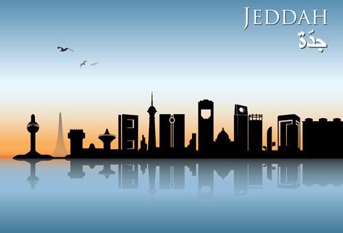 famous cities silhouette creative vector