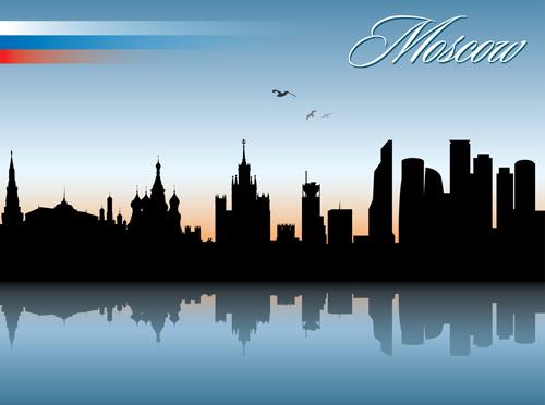 famous cities silhouette creative vector