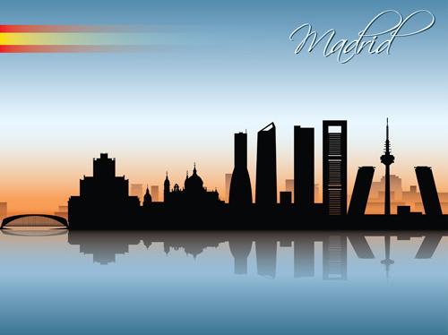 famous cities silhouette creative vector