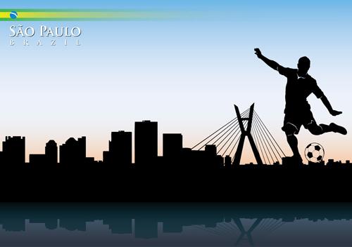 famous cities silhouette creative vector