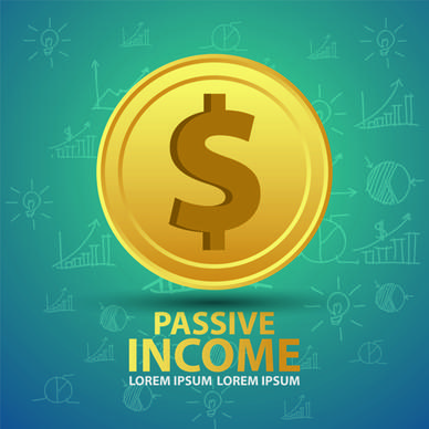 creative passive income money background vector