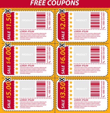 vector set of coupon offer template