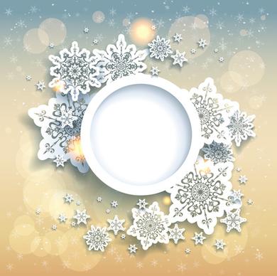 beautiful snowflake with shiny background vector