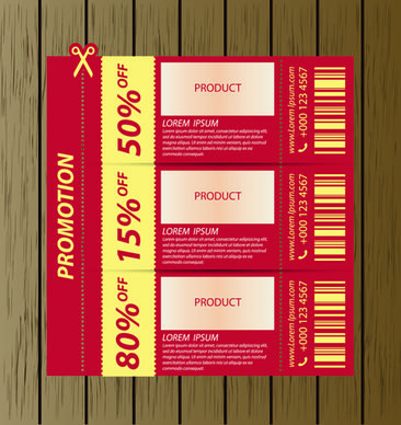 vector set of coupon offer template