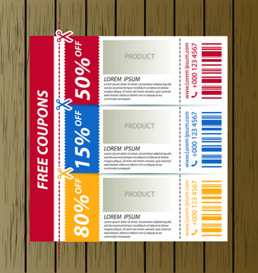 vector set of coupon offer template