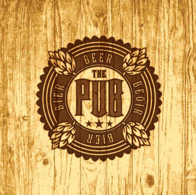 vintage wooden beer labels vector