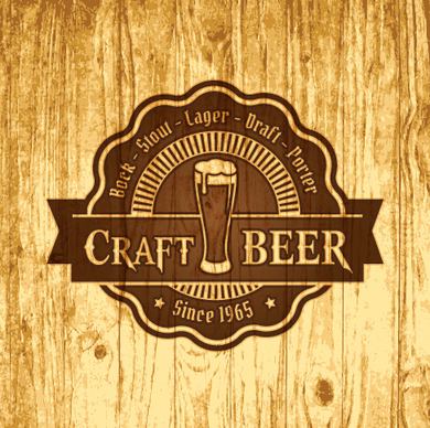 vintage wooden beer labels vector