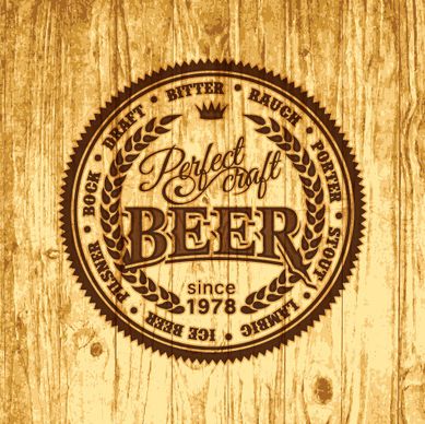 vintage wooden beer labels vector