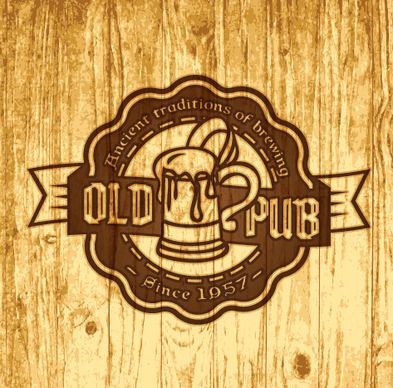 vintage wooden beer labels vector