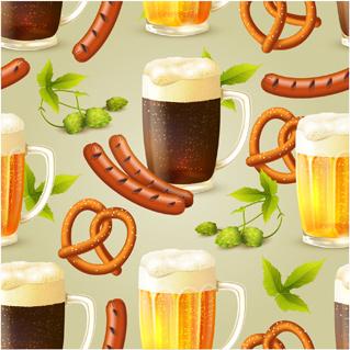 oktoberfest elements pattern seamless vector