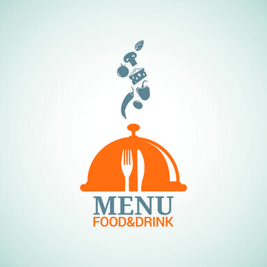 food with drinks menu logo vector