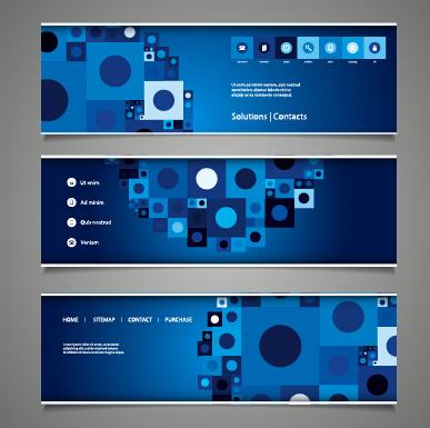 tech elements web banners vector set