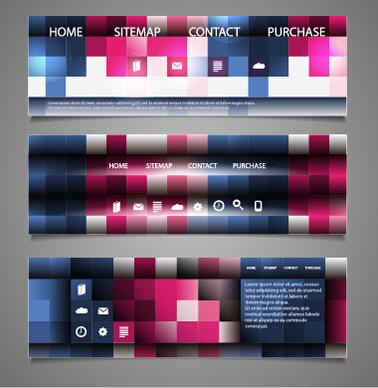 tech elements web banners vector set