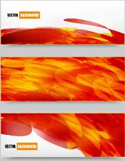 abstract red elements banners vector