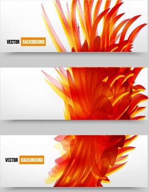 abstract red elements banners vector