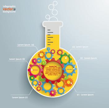 science experiment infographics vector graphics