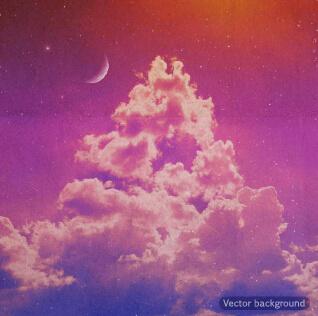 retro night sky vector background