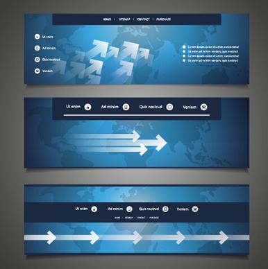 world maps and modern banners vector