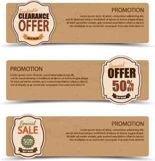 sale banner cardboard vector