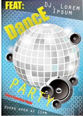 fashion dance party flyer vector