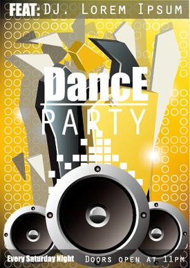 fashion dance party flyer vector