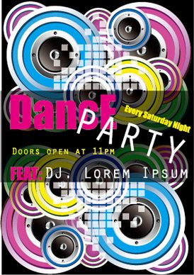 fashion dance party flyer vector