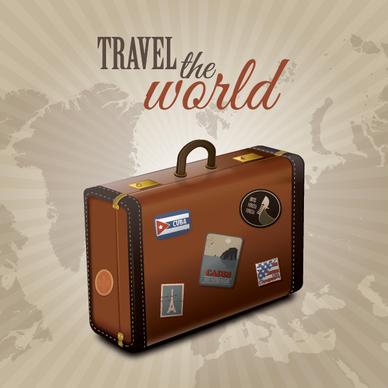 travel world retro background graphic