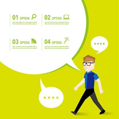 business people with speech bubbles vector set