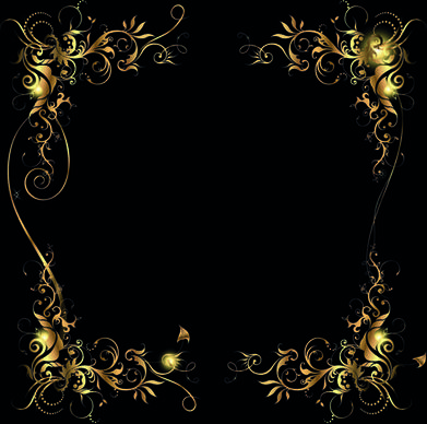 metallic floral golden ornament vector