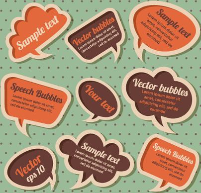 retro style speech bubbles vector