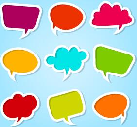 different colored speech bubbles vector