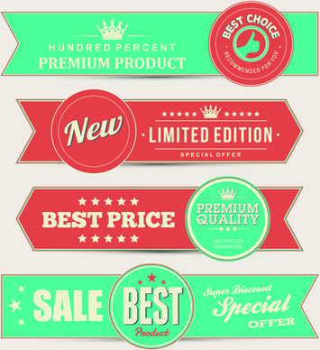 retro style sale banners set vector