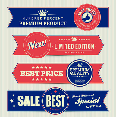 retro style sale banners set vector