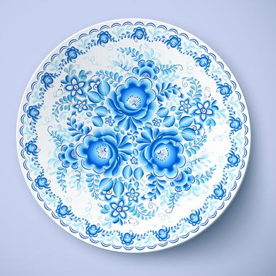 blue and white porcelain creative design vector