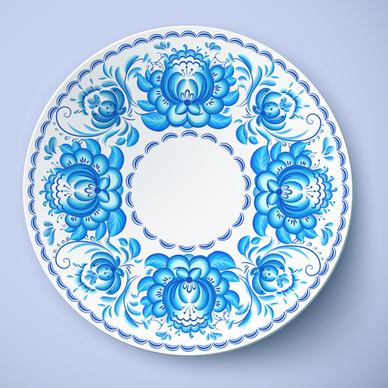 blue and white porcelain creative design vector