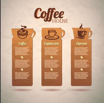 retro cardboard coffee tags vector design